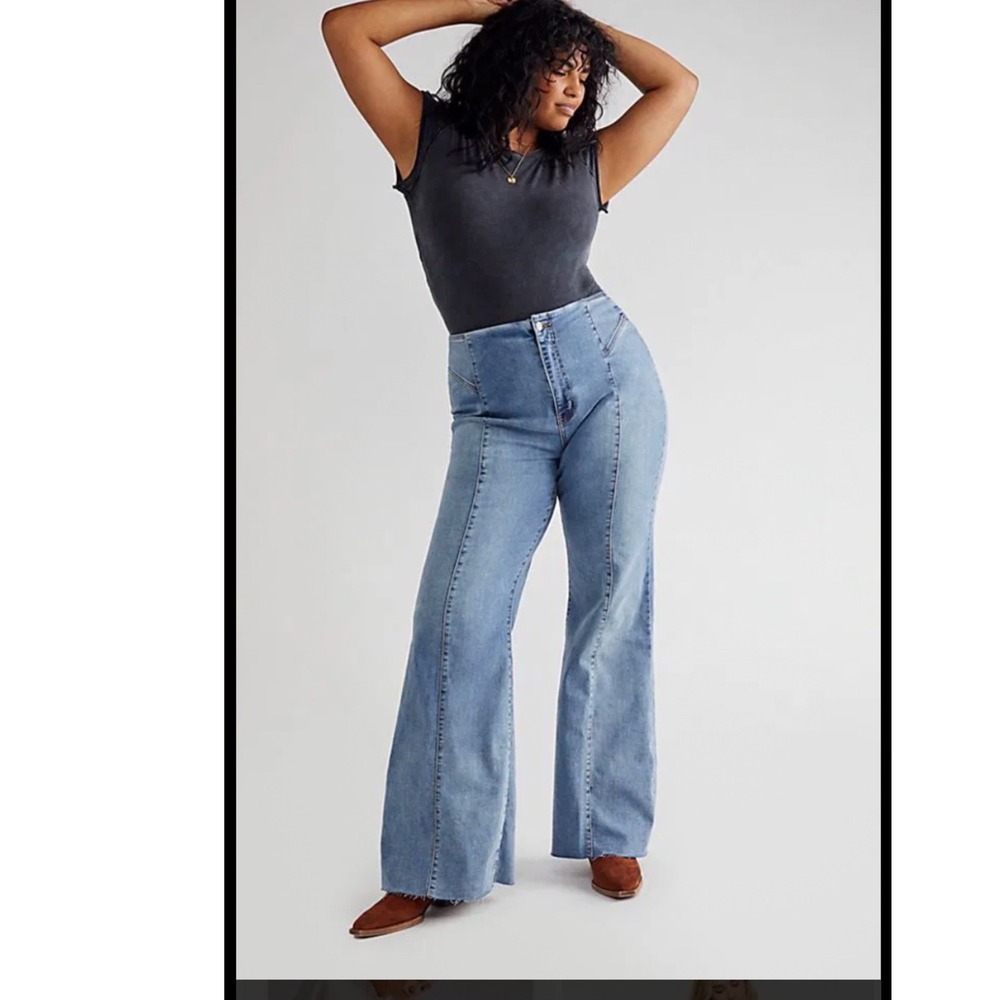 We The Free NEW‎ WITH TAGS High Rise Flare Jeans Size 34 boho retro festival